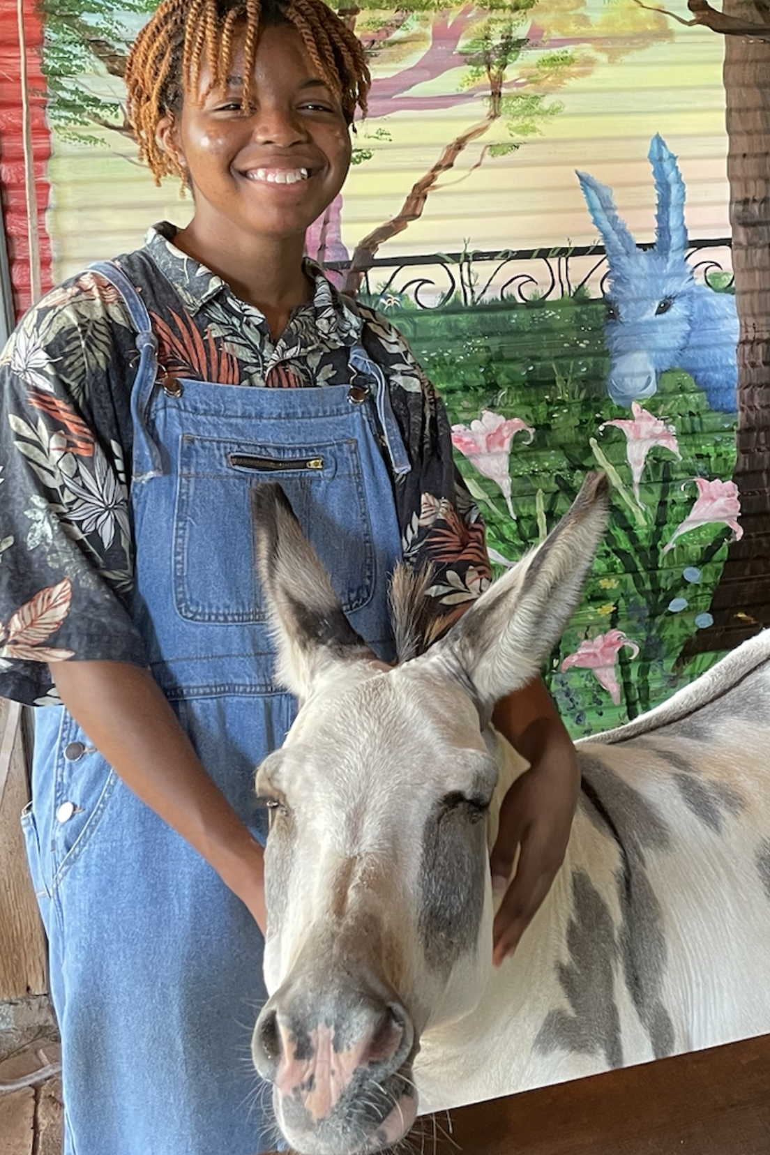 Jaden painted Buck into a mural on the farm!